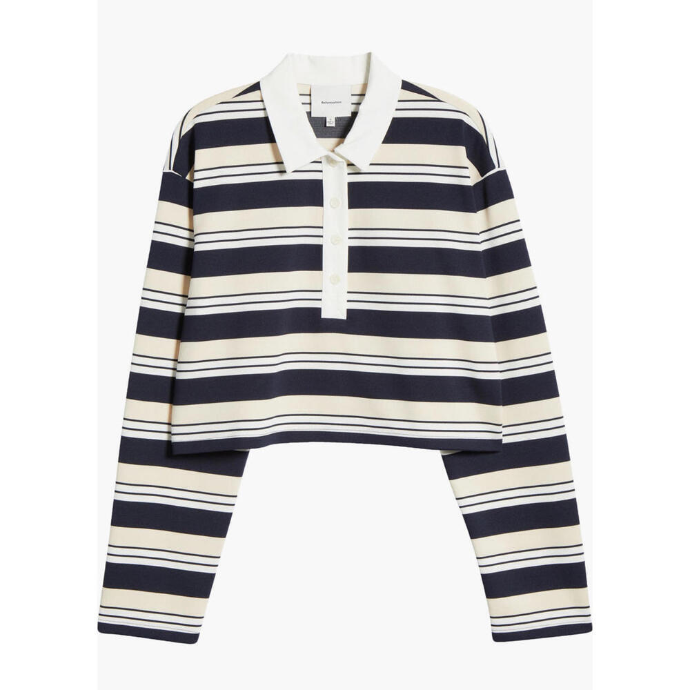 Reformation Ana Rugby Crop Polo NWOT - Picture 3 of 15